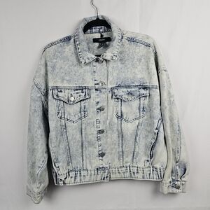 Forever 21 Acid Wash Denim Jacket Y2  80s 90s Style Hipster Retro M